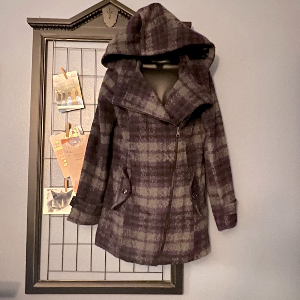 Madden Girl Purple Plaid Coat